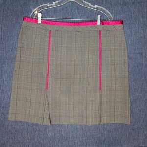 Lane Bryant Gray Plaid Skirt with Pink Trim